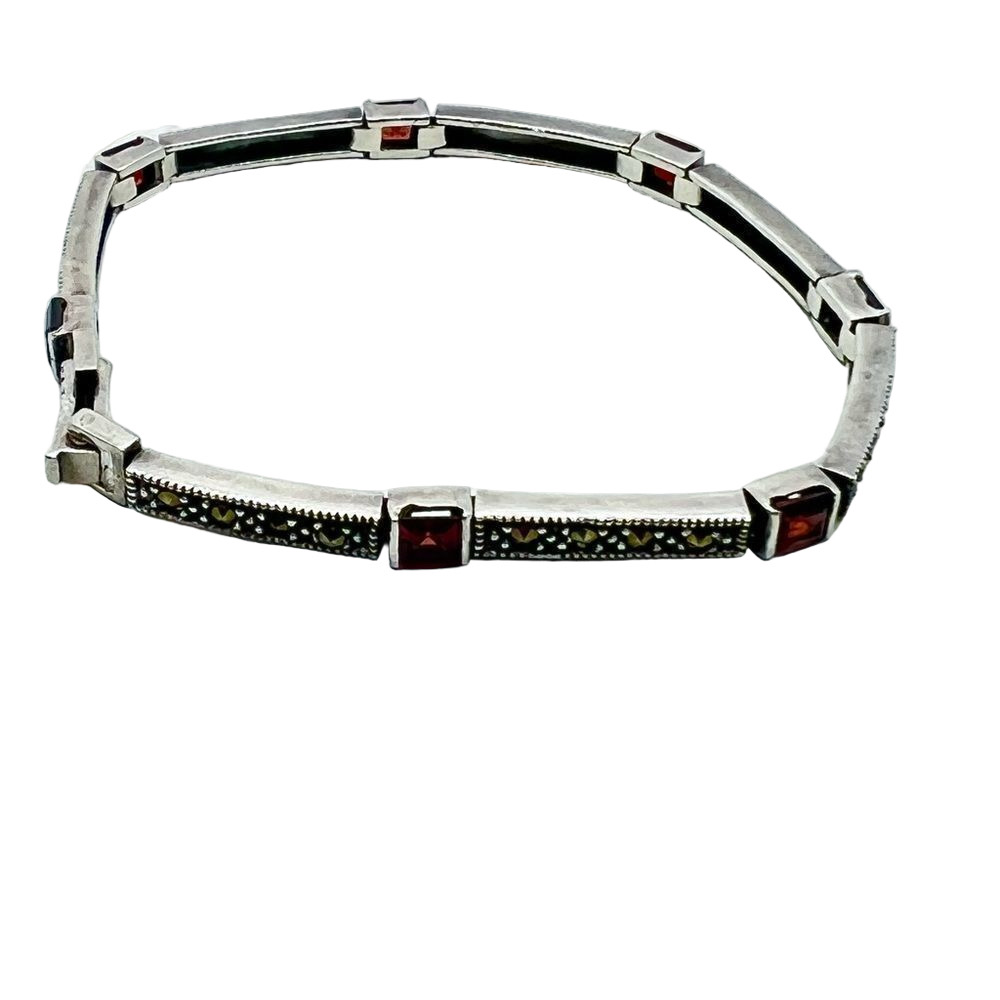 Dee Berkley Jewelry sterling silver red gemstone tennis bracelet